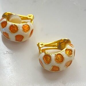 Vintage Gold and Orange Earrings